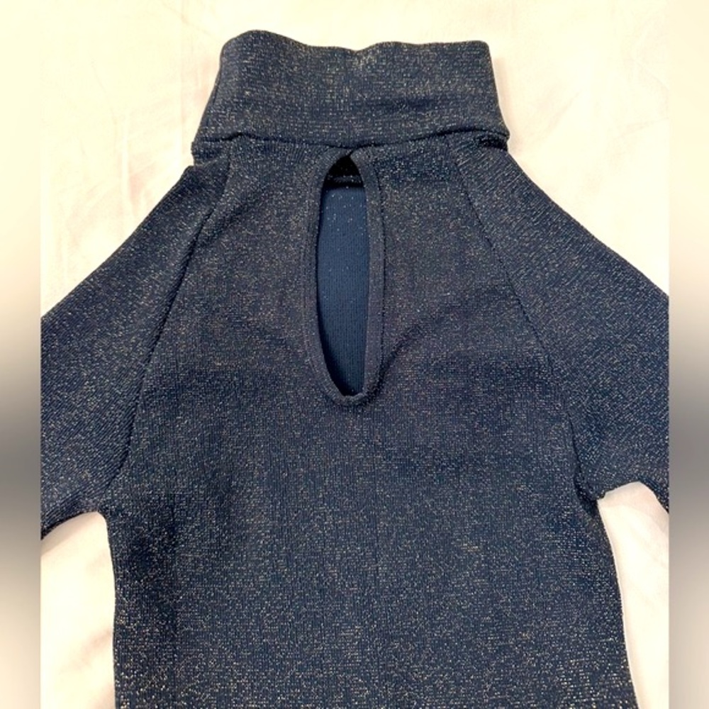 Free People long sleeve bodysuit sparkle teal ✨ - Picture 5 of 8